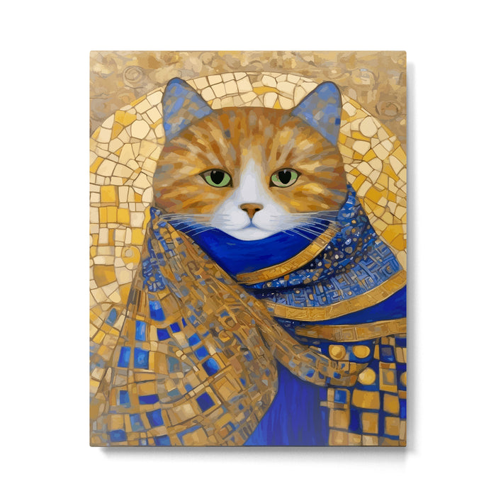 Klimt Tabby Cat with Green Eyes Metal Print Gallery Image 1