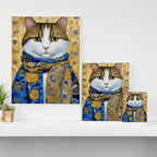 Klimt Tabby Cat with Warm Scarf Canvas Print Gallery Image 3