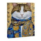 Klimt Tabby Cat with Warm Scarf Canvas Print Gallery Image 8