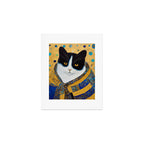 Klimt Tuxedo Cat with Golden Eyes Art Print Gallery Image 1