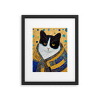 Klimt Tuxedo Cat with Golden Eyes Framed Art Print Gallery Image 6
