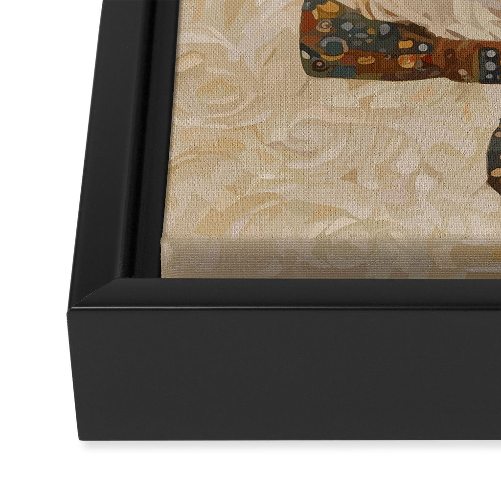 Klimt White Dog with Brown Eyes Framed Canvas Print Gallery Image 3