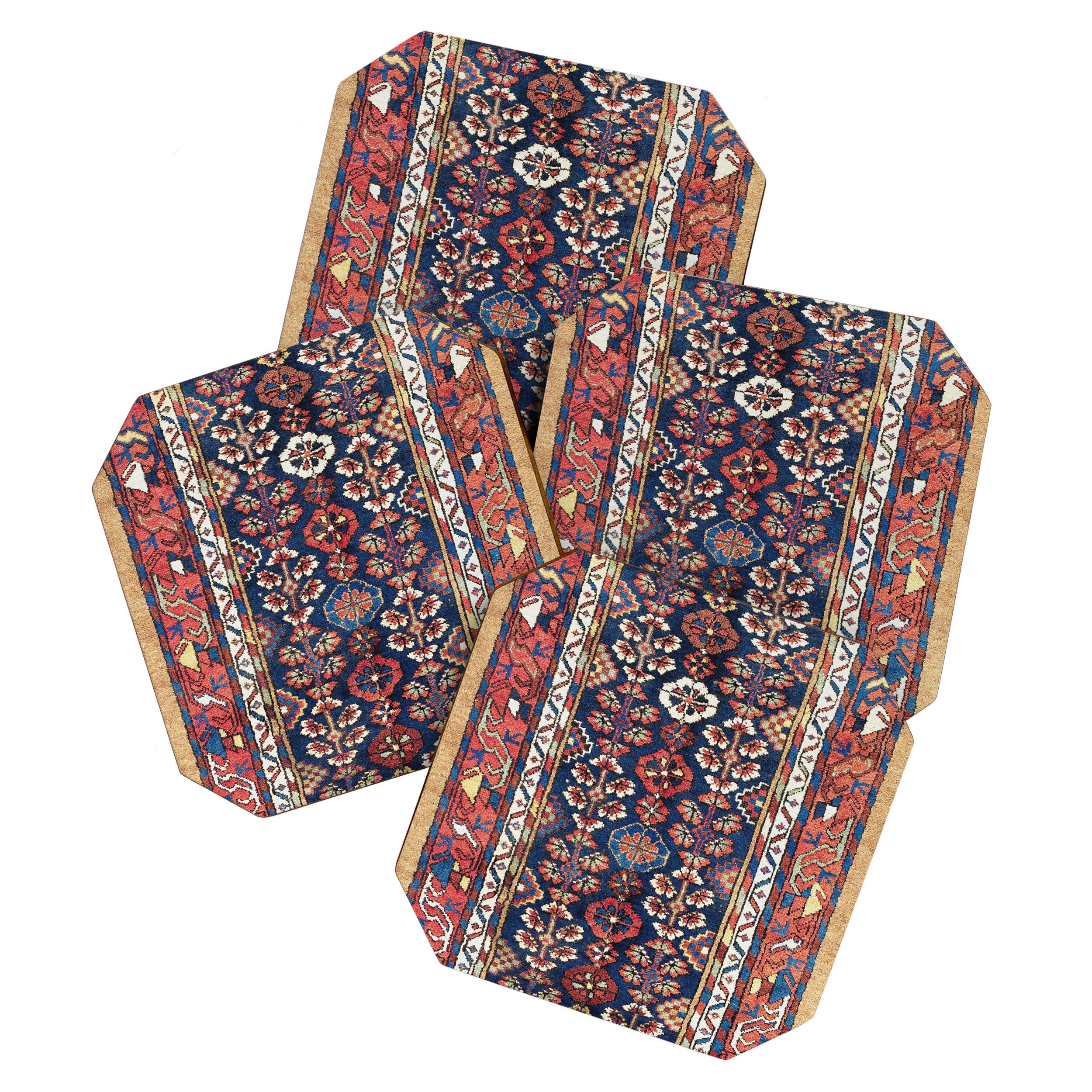 Kolyai  Antique South Kurdistan Persian Rug Print Coaster Gallery Image 1