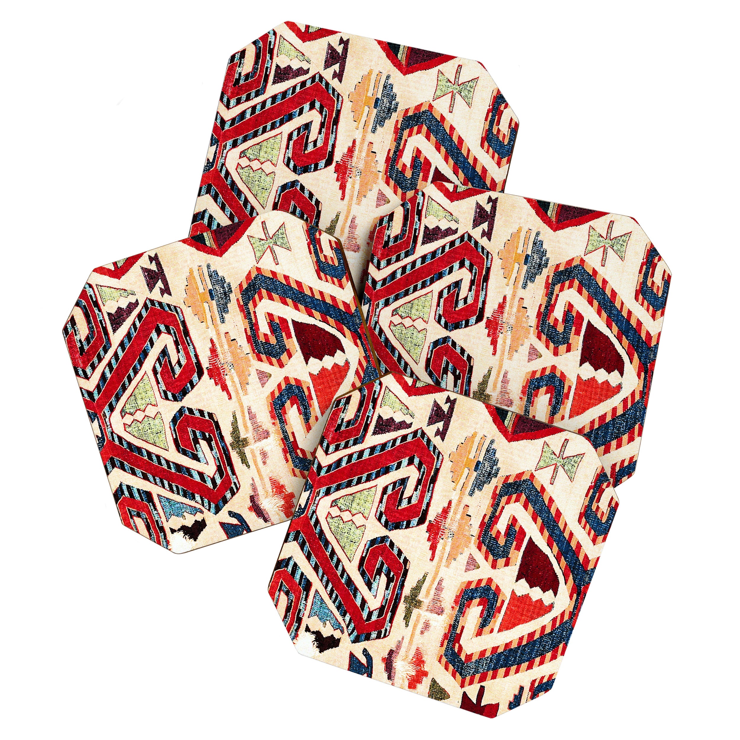 Konya Antique Turkish Kilim Print Coaster Gallery Image 1