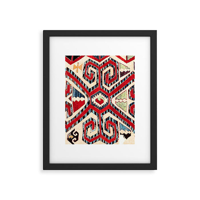 Konya Antique Turkish Kilim Print Framed Art Print Gallery Image 1
