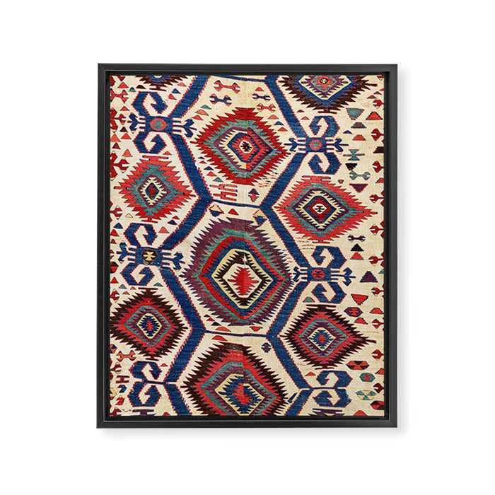 Konya Central Anatolian Antique Kilim Print Framed Canvas Print Gallery Image 1