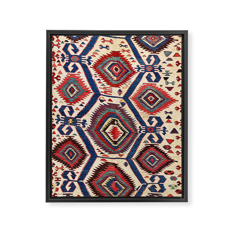 Konya Central Anatolian Antique Kilim Print Framed Canvas Print Gallery Image 3