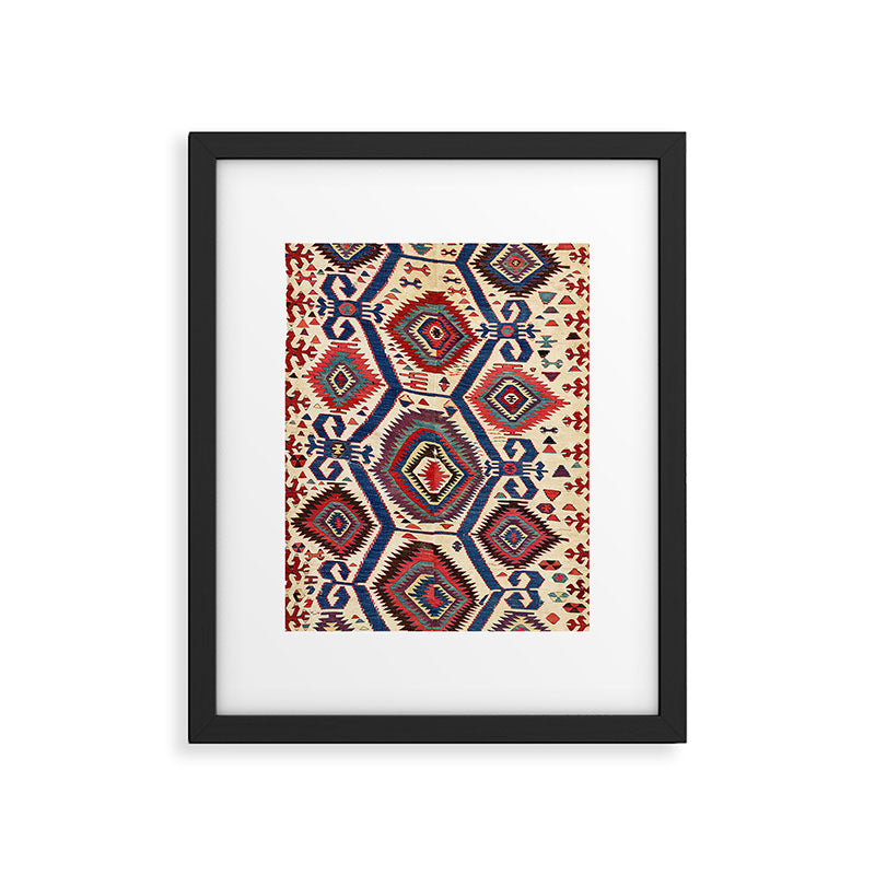 Konya Central Anatolian Antique Kilim Print Framed Art Print Gallery Image 5