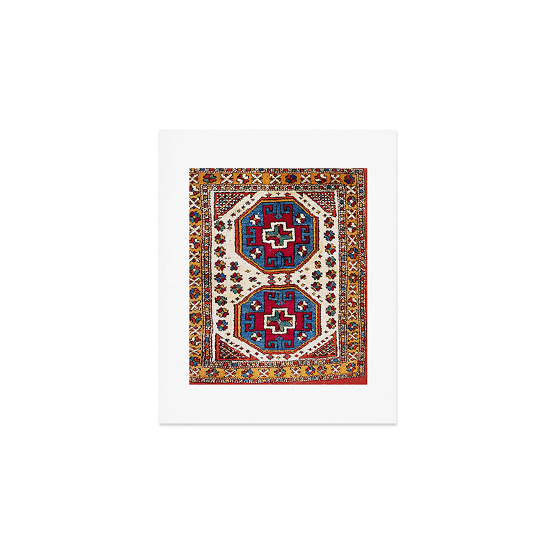 Kozak Bergama Turkish  Antique Rug Print Art Print Gallery Image 1