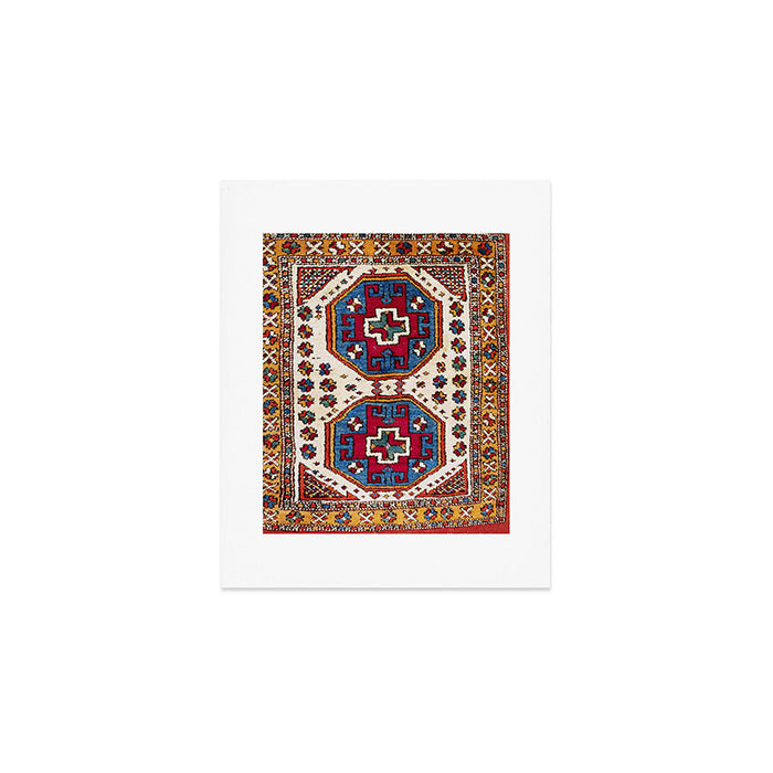 Kozak Bergama Turkish  Antique Rug Print Art Print Gallery Image 1
