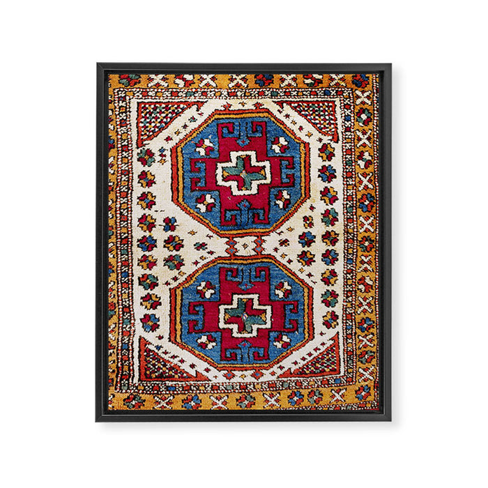 Kozak Bergama Turkish  Antique Rug Print Framed Canvas Print Gallery Image 1