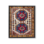 Kozak Bergama Turkish  Antique Rug Print Framed Canvas Print Gallery Image 3