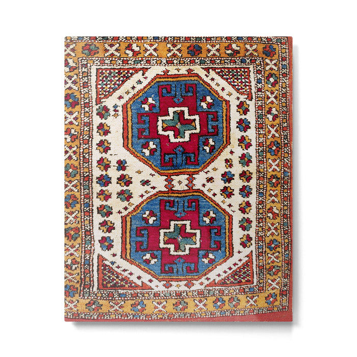 Kozak Bergama Turkish  Antique Rug Print Metal Print Gallery Image 1