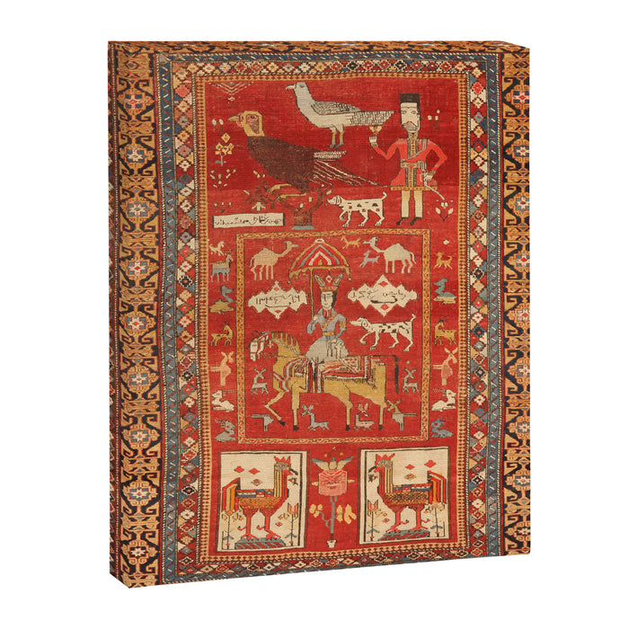 Kuba Hunting Rug With Birds Horses Camels Print Canvas Print Gallery Image 1