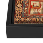 Kuba Hunting Rug With Birds Horses Camels Print Framed Canvas Print Gallery Image 3