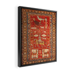 Kuba Hunting Rug With Birds Horses Camels Print Framed Canvas Print Gallery Image 2
