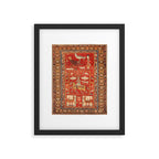 Kuba Hunting Rug With Birds Horses Camels Print Framed Art Print Gallery Image 5