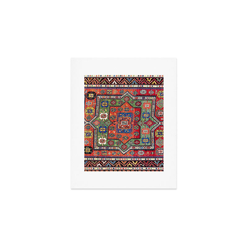 Kuba Sumakh East Caucasus Antique Rug Print Art Print Gallery Image 1