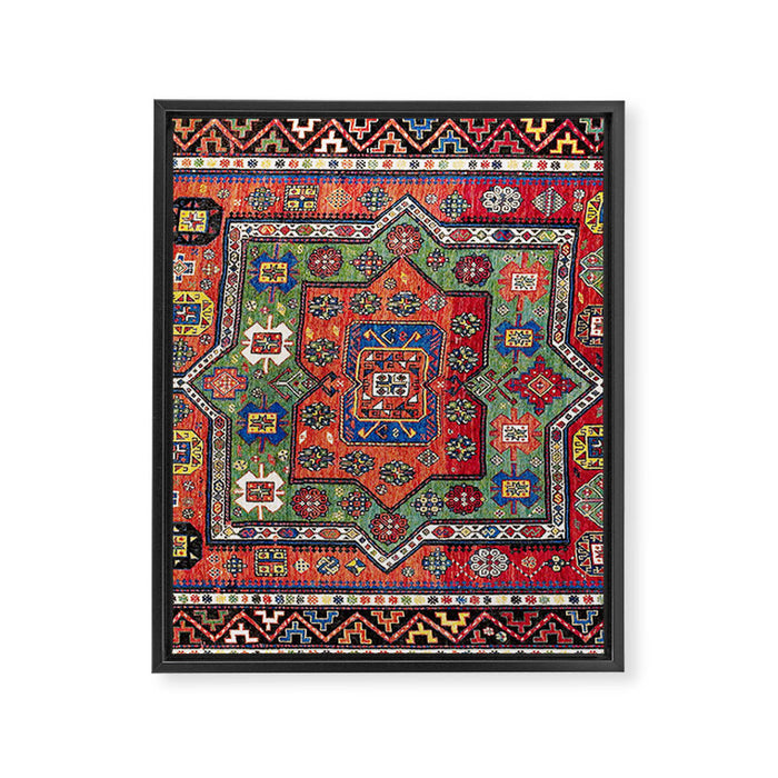 Kuba Sumakh East Caucasus Antique Rug Print Framed Canvas Print Gallery Image 1
