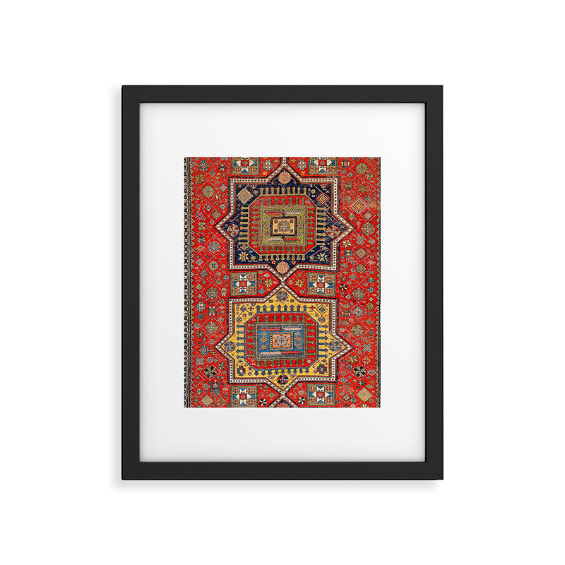 Kuba Sumakh East Caucasus Rug Print Framed Art Print Gallery Image 6