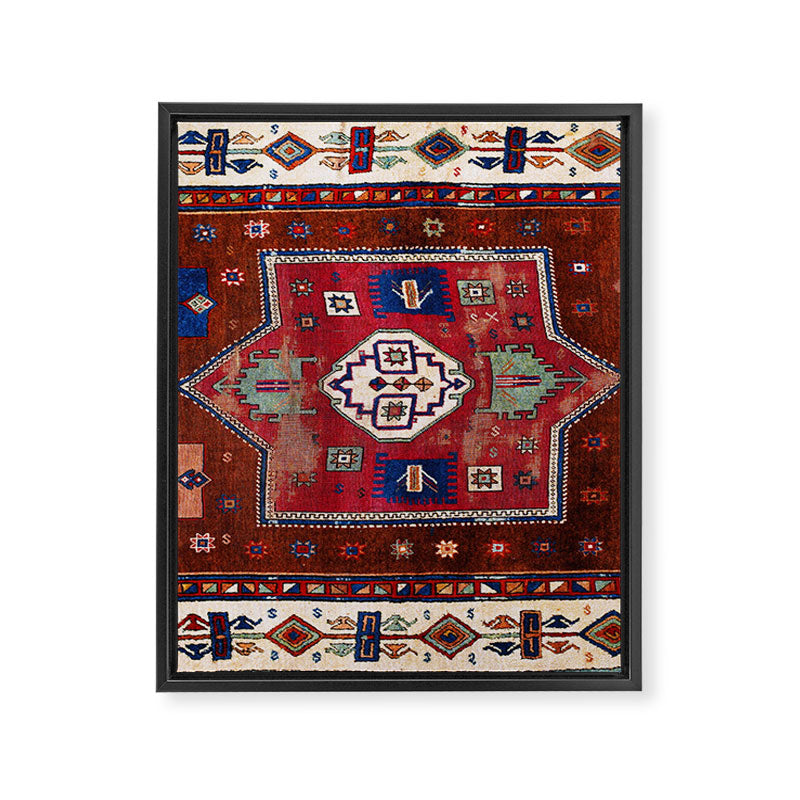Kurdish  Antique Cihanbeyli  Tribal Rug Print Framed Canvas Print Gallery Image 3