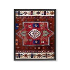 Kurdish  Antique Cihanbeyli  Tribal Rug Print Framed Canvas Print Gallery Image 3