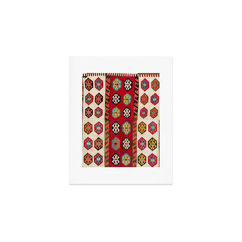Kurdish  Antique Malatya Turkish Kilim Print Art Print Gallery Image 1