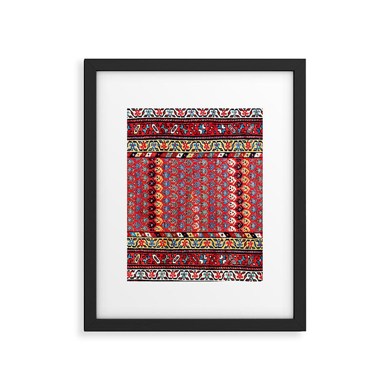 Kurdish Azerbaijan Northwest Persian Long Rug Print Framed Art Print Gallery Image 4