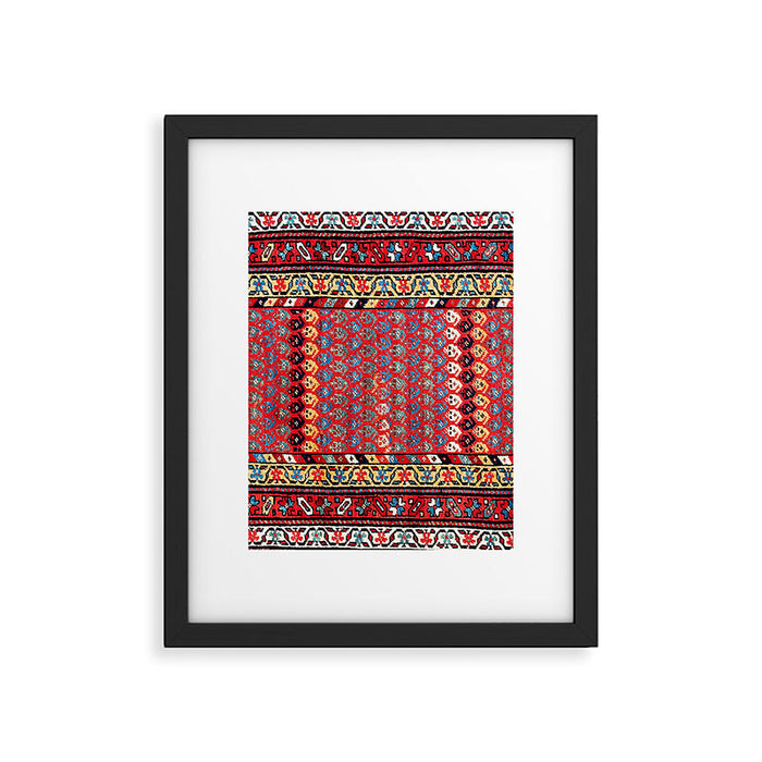 Kurdish Azerbaijan Northwest Persian Long Rug Print Framed Art Print Gallery Image 1