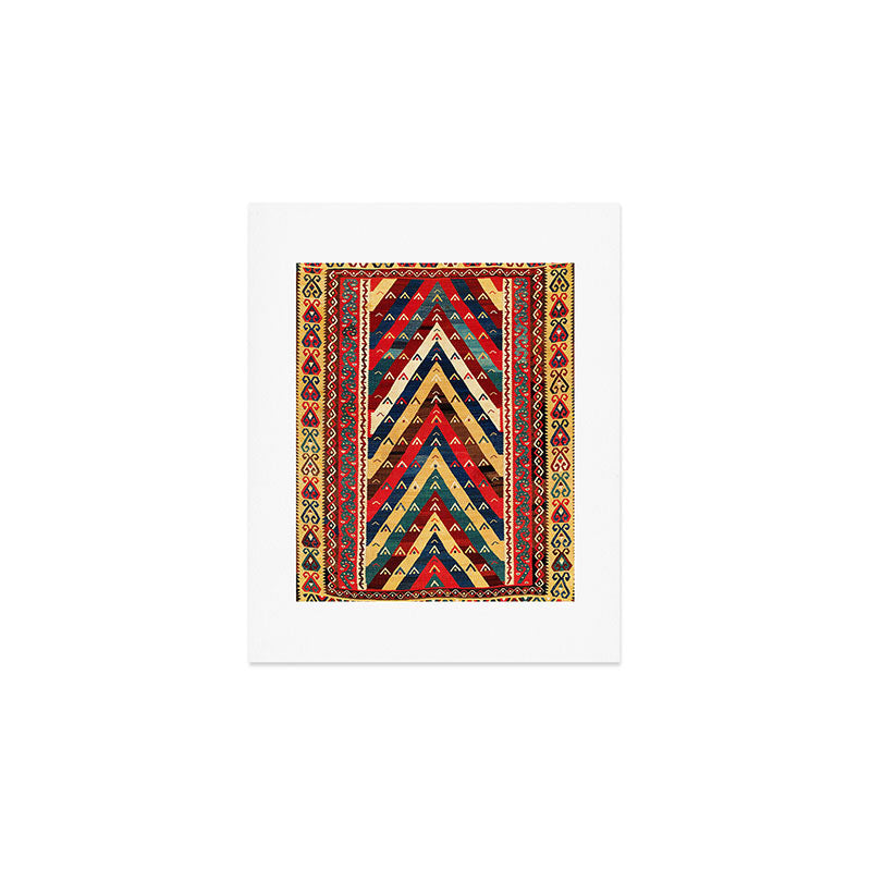 Kurdish Azerbaijan Northwest Persian Niche Kilim Print Art Print Gallery Image 1