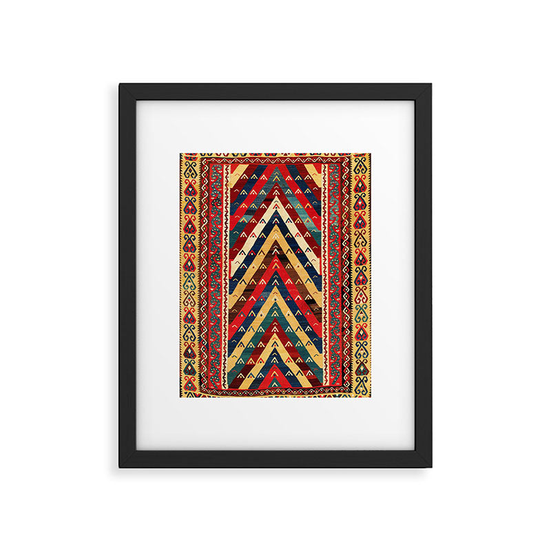 Kurdish Azerbaijan Northwest Persian Niche Kilim Print Framed Art Print Gallery Image 4