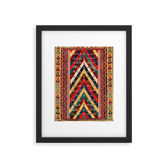 Kurdish Azerbaijan Northwest Persian Niche Kilim Print Framed Art Print Gallery Image 1