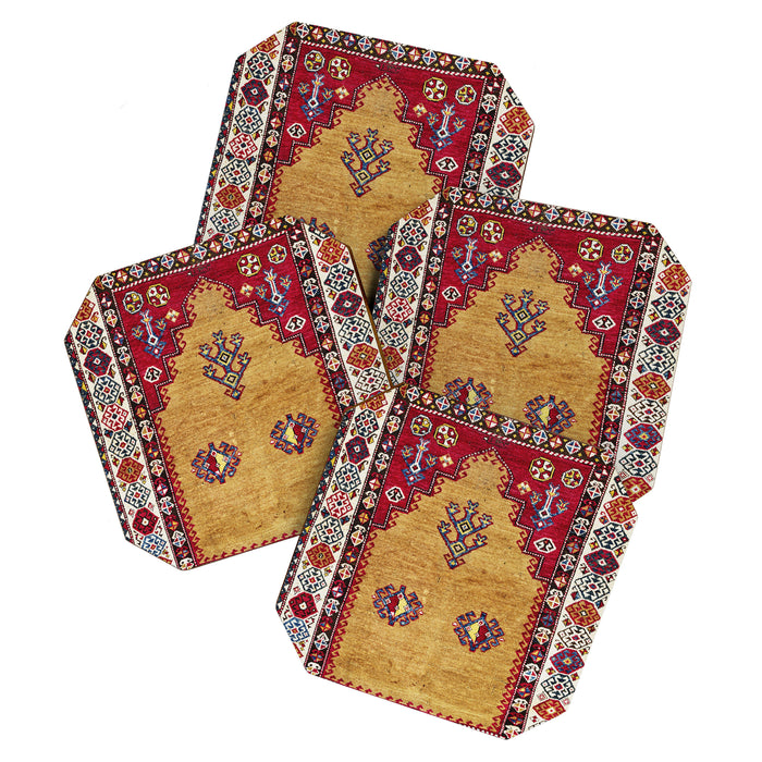 Kurdish East Anatolian Prayer Rug Print Coaster Gallery Image 1