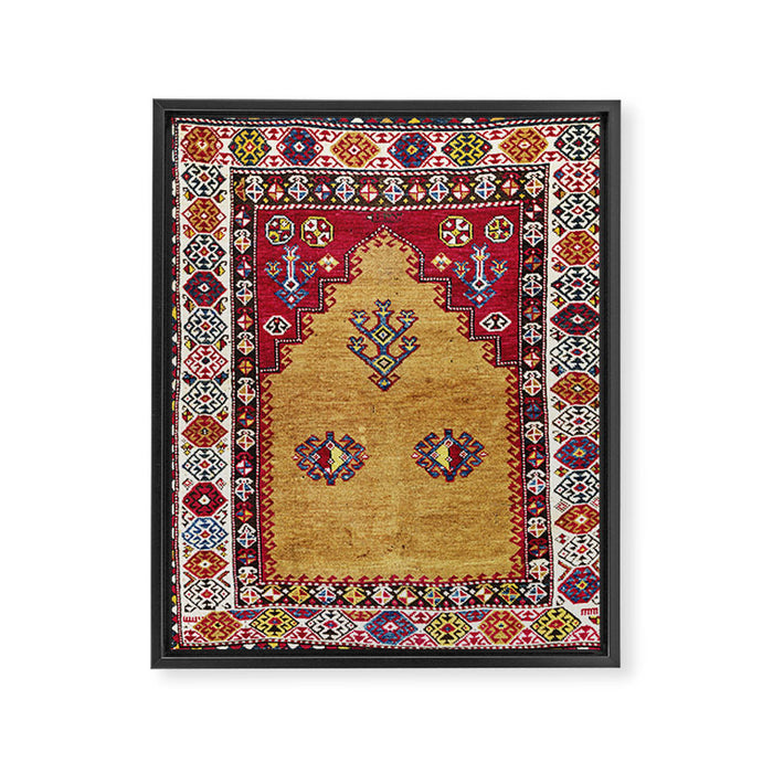 Kurdish East Anatolian Prayer Rug Print Framed Canvas Print Gallery Image 1