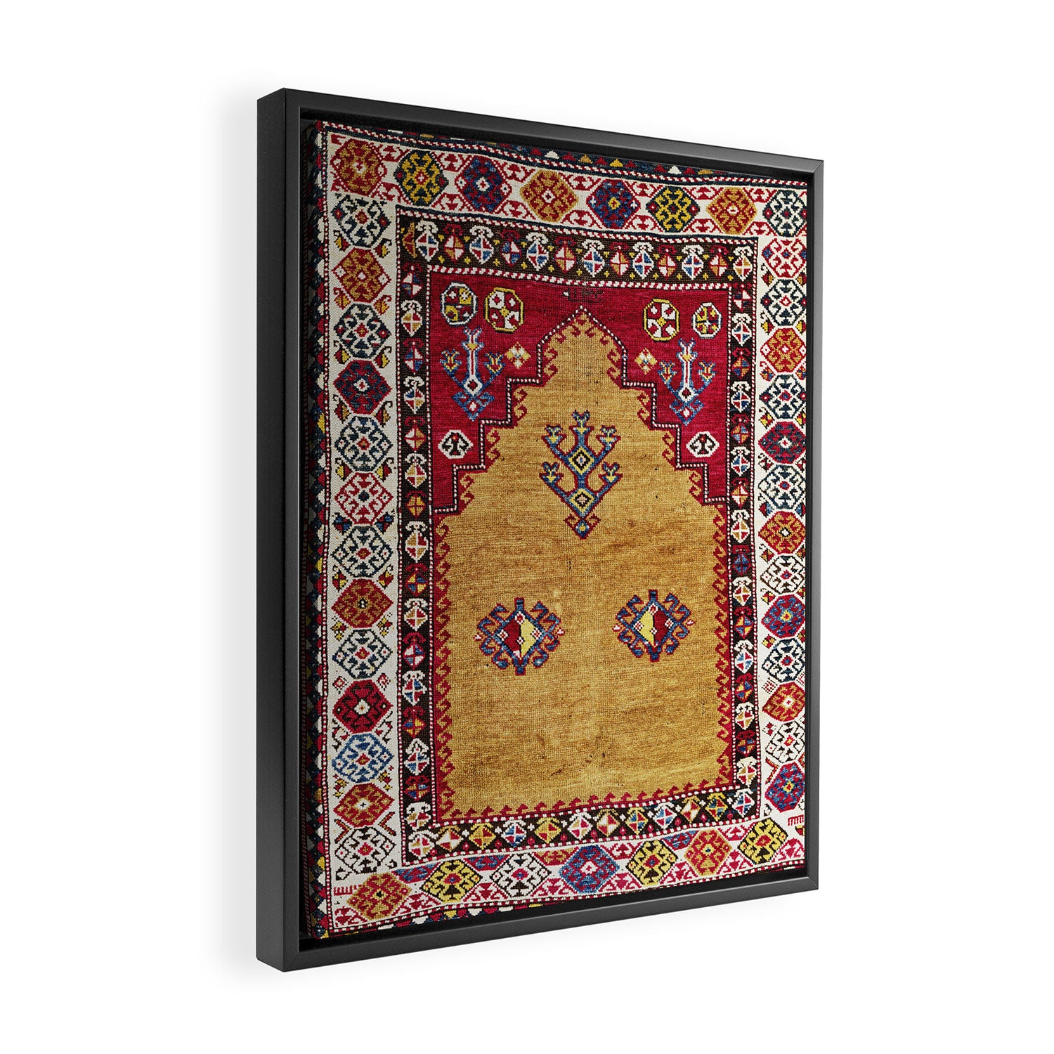 Kurdish East Anatolian Prayer Rug Print Framed Canvas Print Gallery Image 2