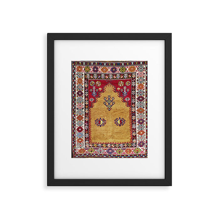 Kurdish East Anatolian Prayer Rug Print Framed Art Print Gallery Image 1