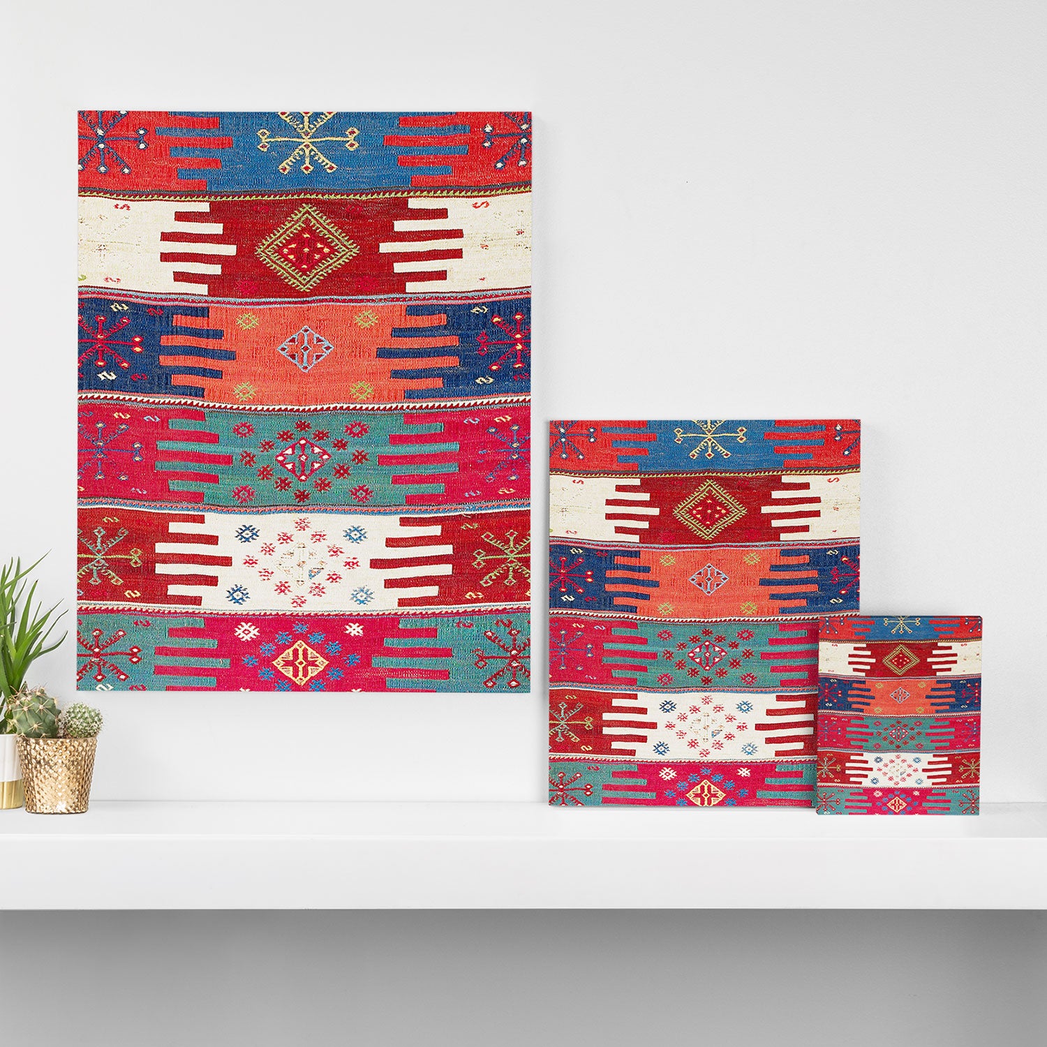 Kurdish Malatya East Anatolian Saf Kilim Print Canvas Print Gallery Image 3