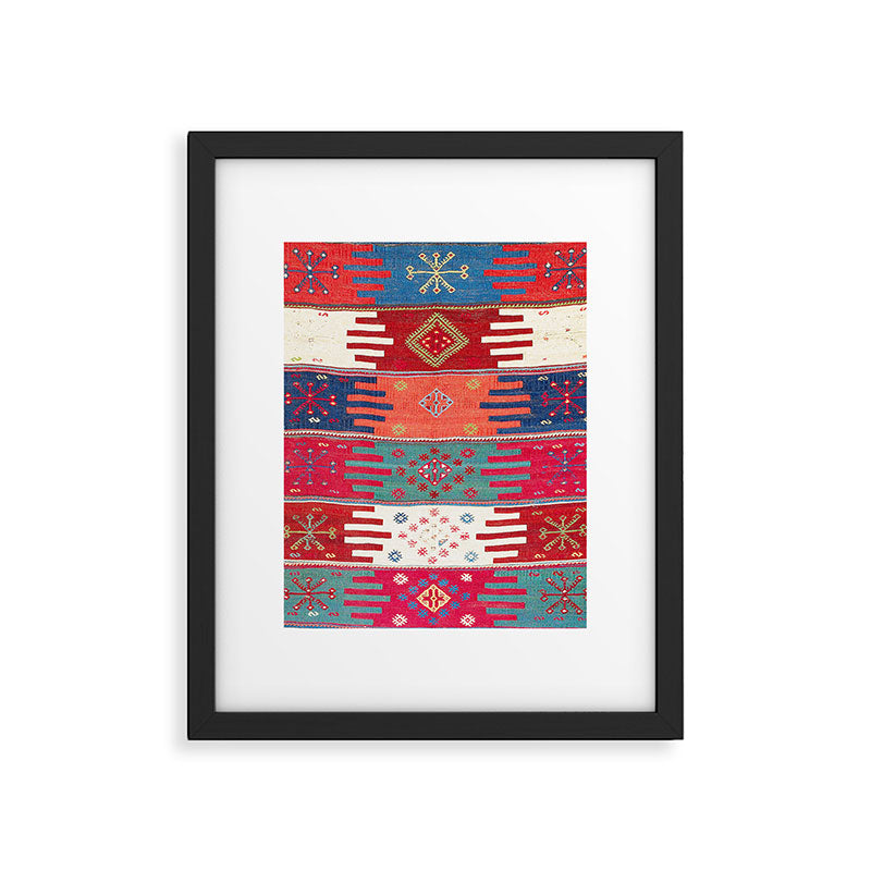 Kurdish Malatya East Anatolian Saf Kilim Print Framed Art Print Gallery Image 6