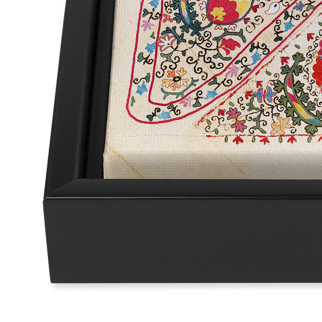 Lakai Suzani Uzbekistan Central Asian Embroidery Print Framed Canvas Print Gallery Image 3