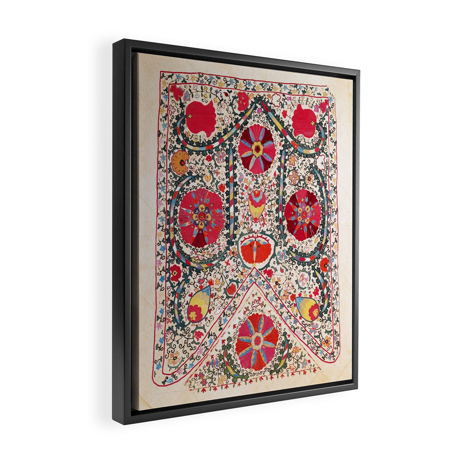 Lakai Suzani Uzbekistan Central Asian Embroidery Print Framed Canvas Print Gallery Image 2