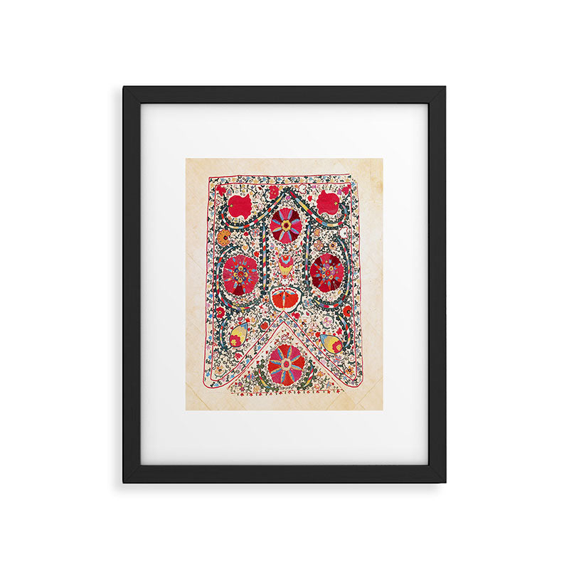 Lakai Suzani Uzbekistan Central Asian Embroidery Print Framed Art Print Gallery Image 5
