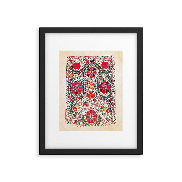 Lakai Suzani Uzbekistan Central Asian Embroidery Print Framed Art Print Gallery Image 1