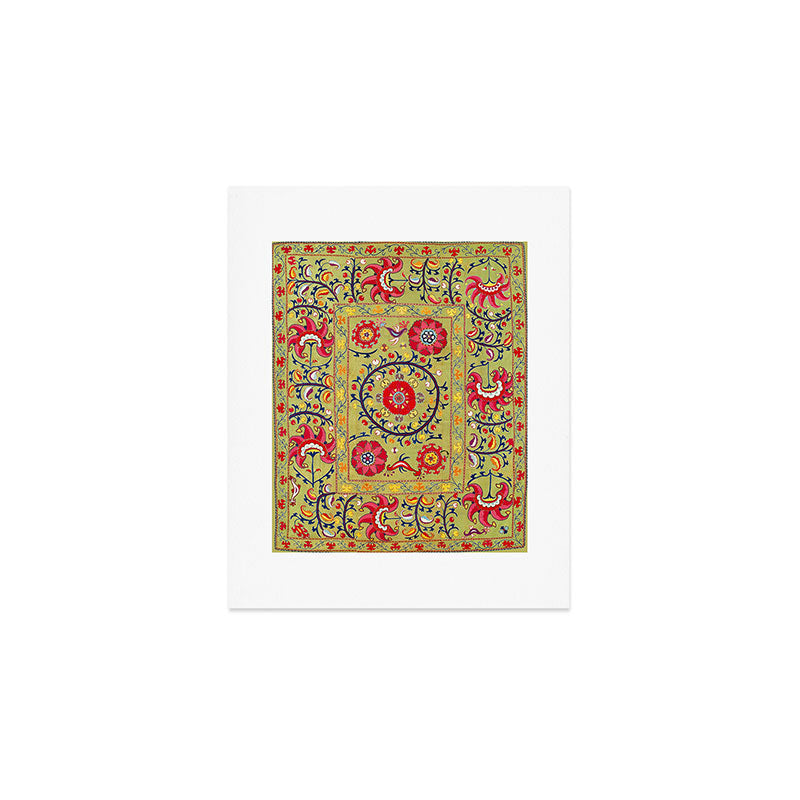 Lakai Suzani Uzbekistan Floral Embroidery Print Art Print Gallery Image 1