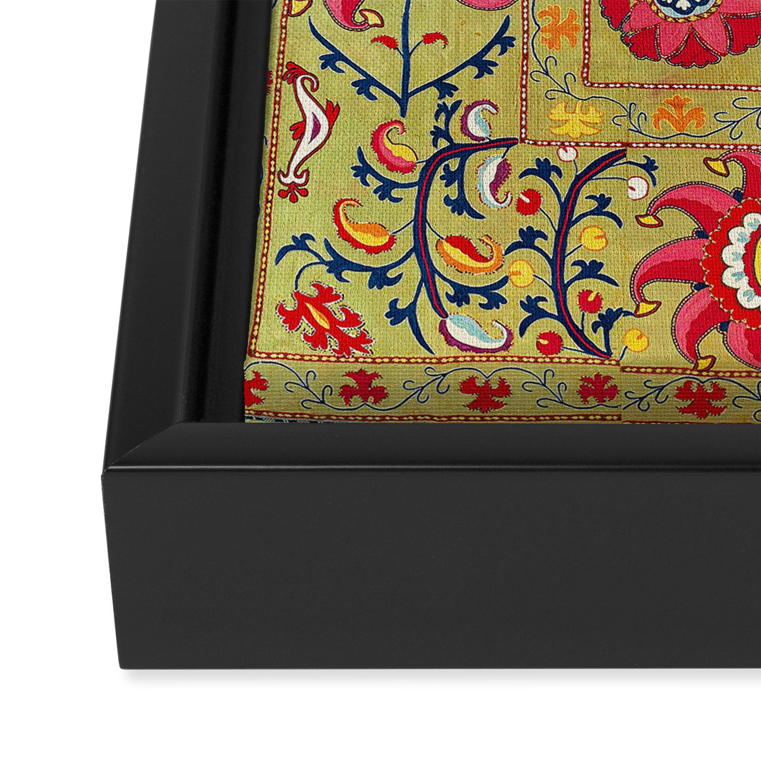 Lakai Suzani Uzbekistan Floral Embroidery Print Framed Canvas Print Gallery Image 3