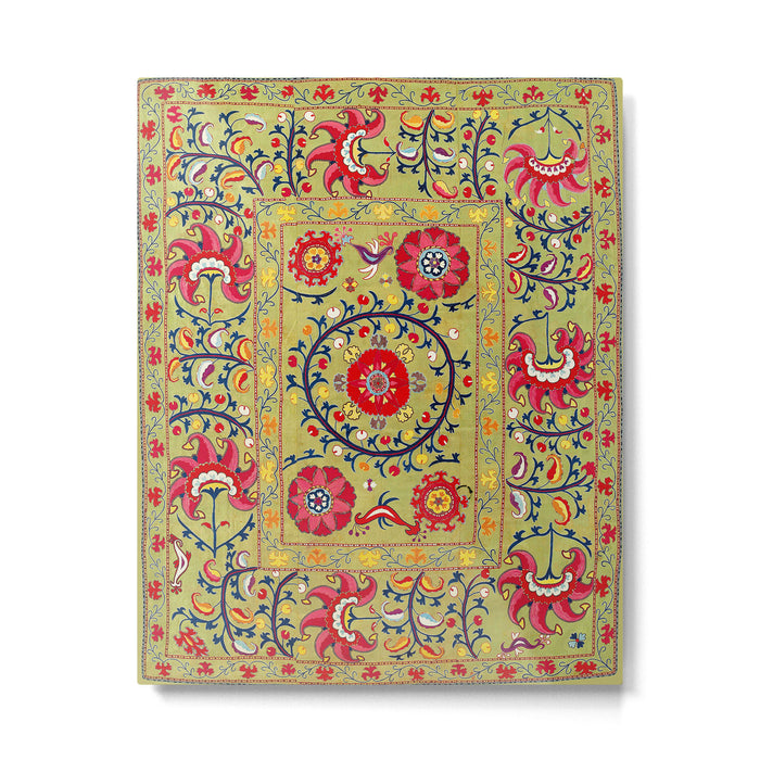 Lakai Suzani Uzbekistan Floral Embroidery Print Metal Print Gallery Image 1
