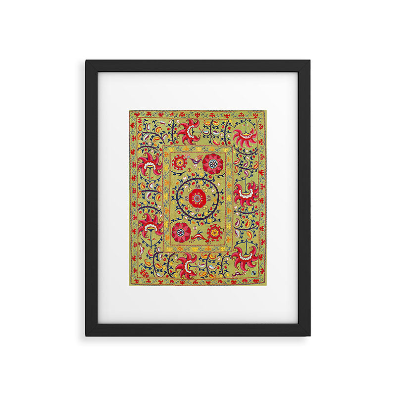 Lakai Suzani Uzbekistan Floral Embroidery Print Framed Art Print Gallery Image 5