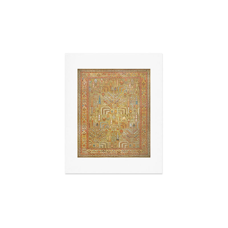Large Antique Turkish Oushak Rug Print Art Print Gallery Image 1