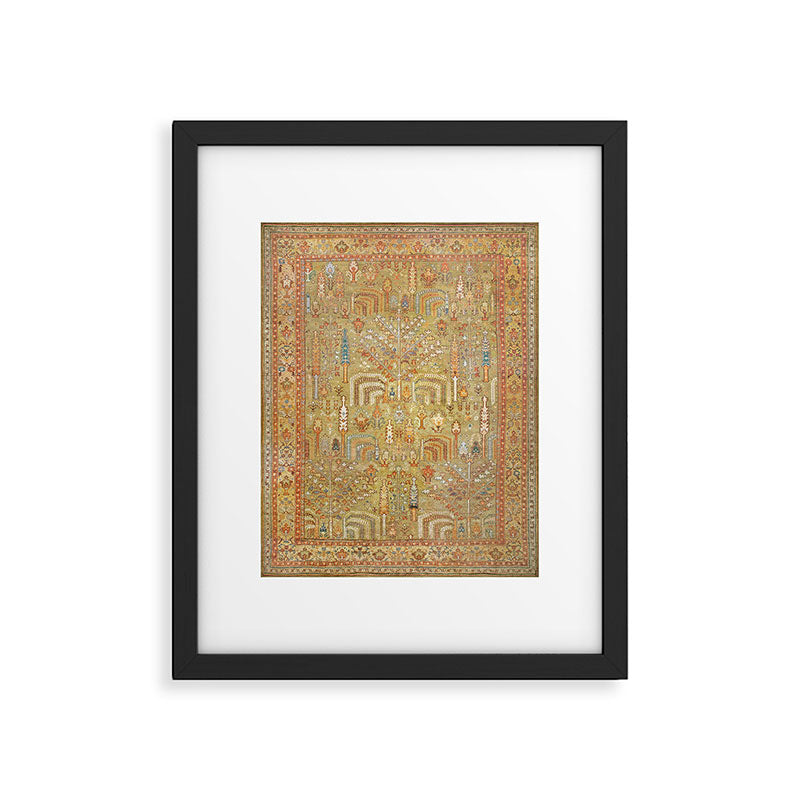 Large Antique Turkish Oushak Rug Print Framed Art Print Gallery Image 4