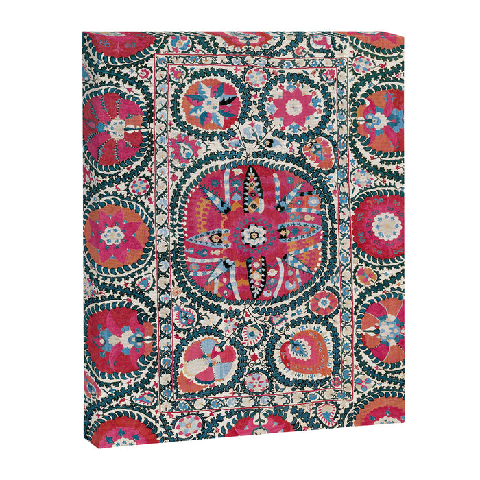 Large Medallion Bokhara Suzani  Uzbekistan Embroidery Print Canvas Print Gallery Image 1