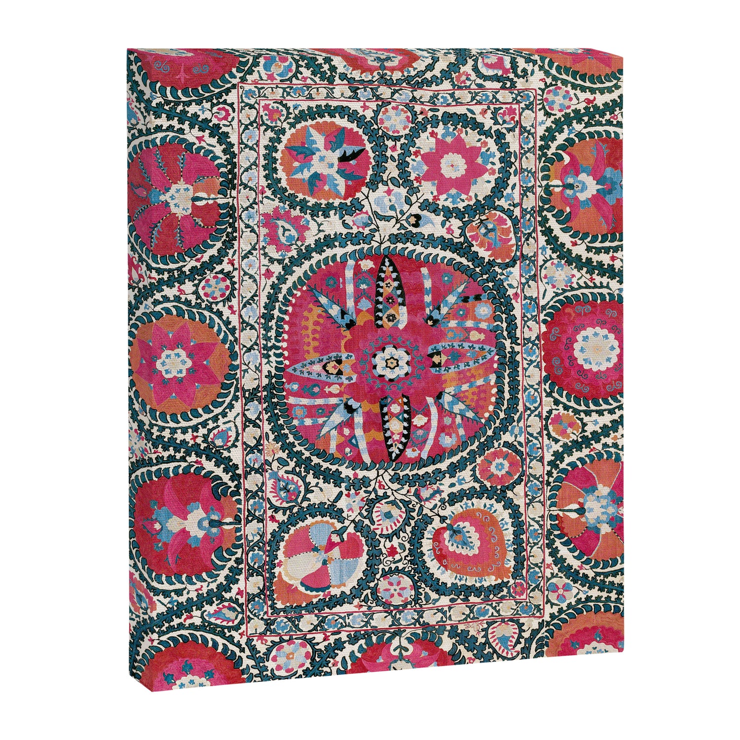 Large Medallion Bokhara Suzani  Uzbekistan Embroidery Print Canvas Print Gallery Image 3